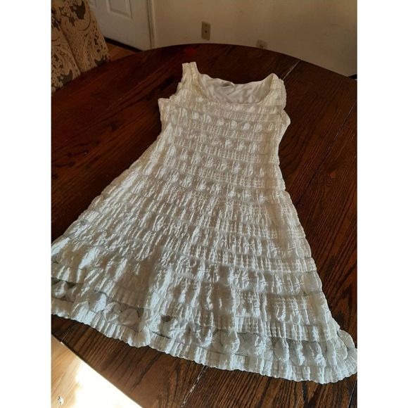 Sophie Max Cream Smocked Tiered Mini Dress - Picture 4 of 8